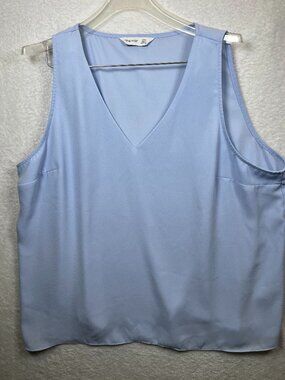 Nine West Tank Top Women XXL Romantic Blue V-Neck Sleeveless Layered Capsule